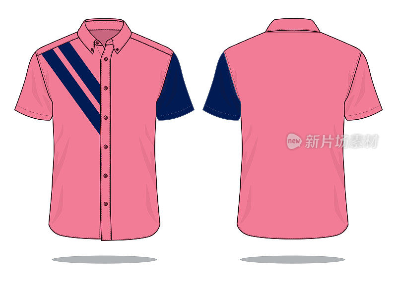 Uniform Shirt Design Vector (Rose / Navy Blue)